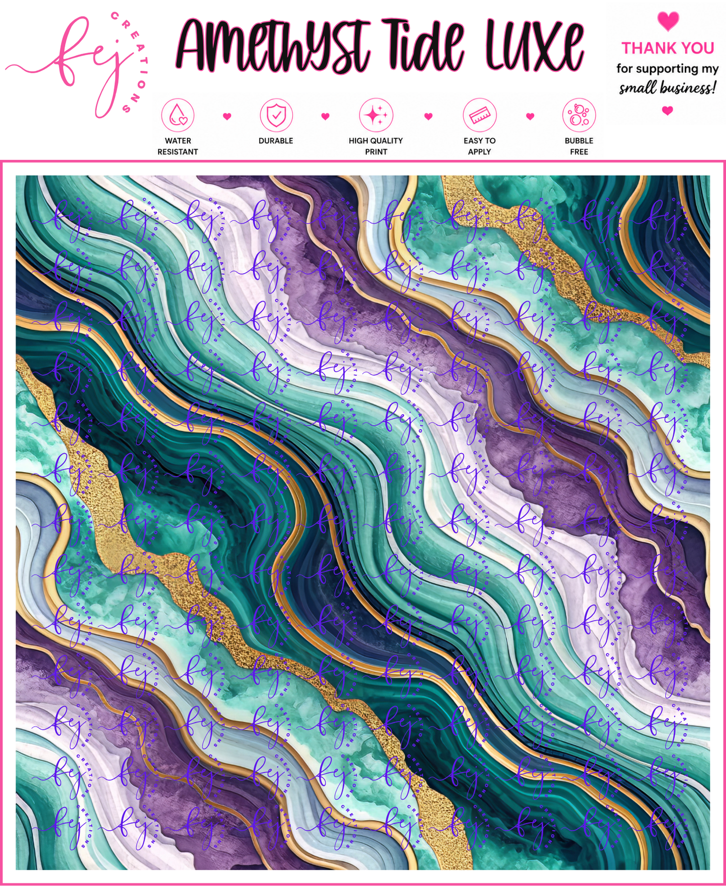 Amethyst Tide Luxe Pattern Vinyl