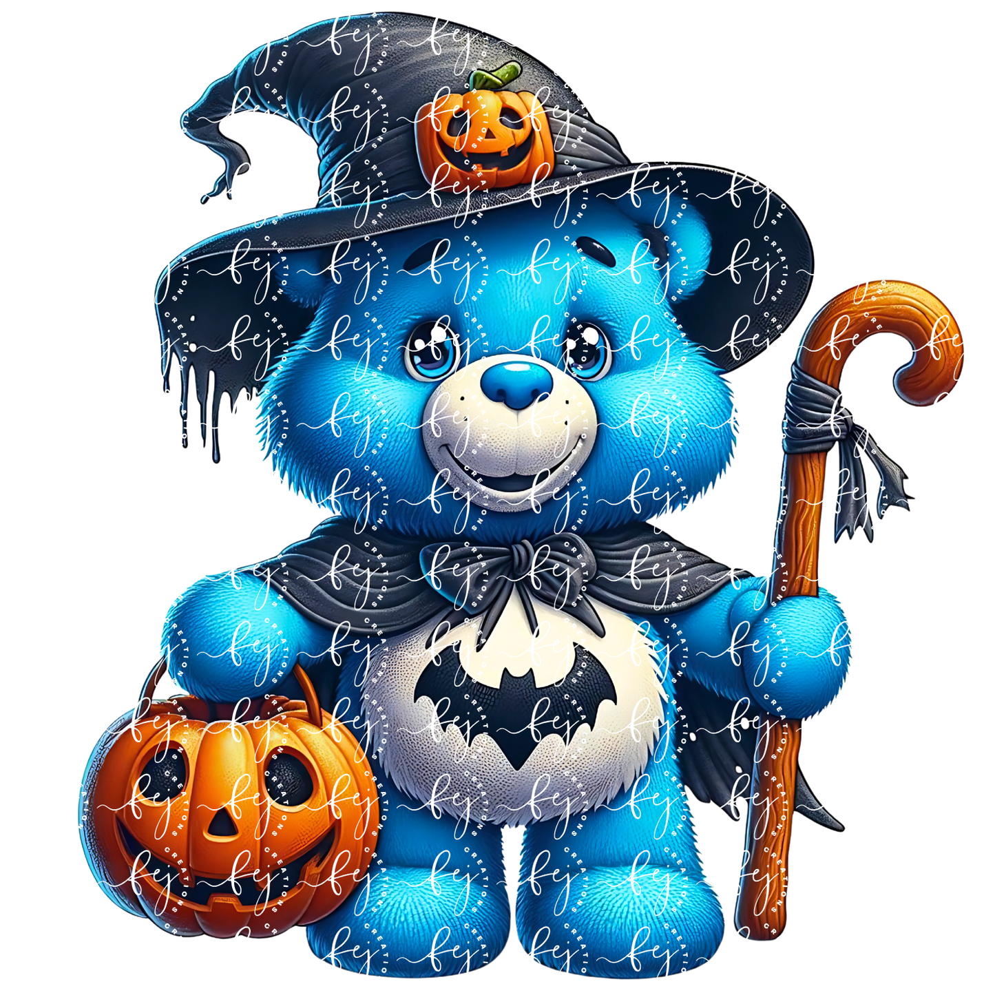 Batty Witch Bear UV DTF Decal