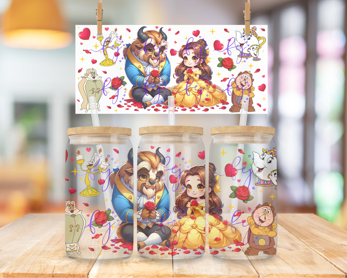 Beast Fairytale Romance 16oz UV DTF Cup Wrap