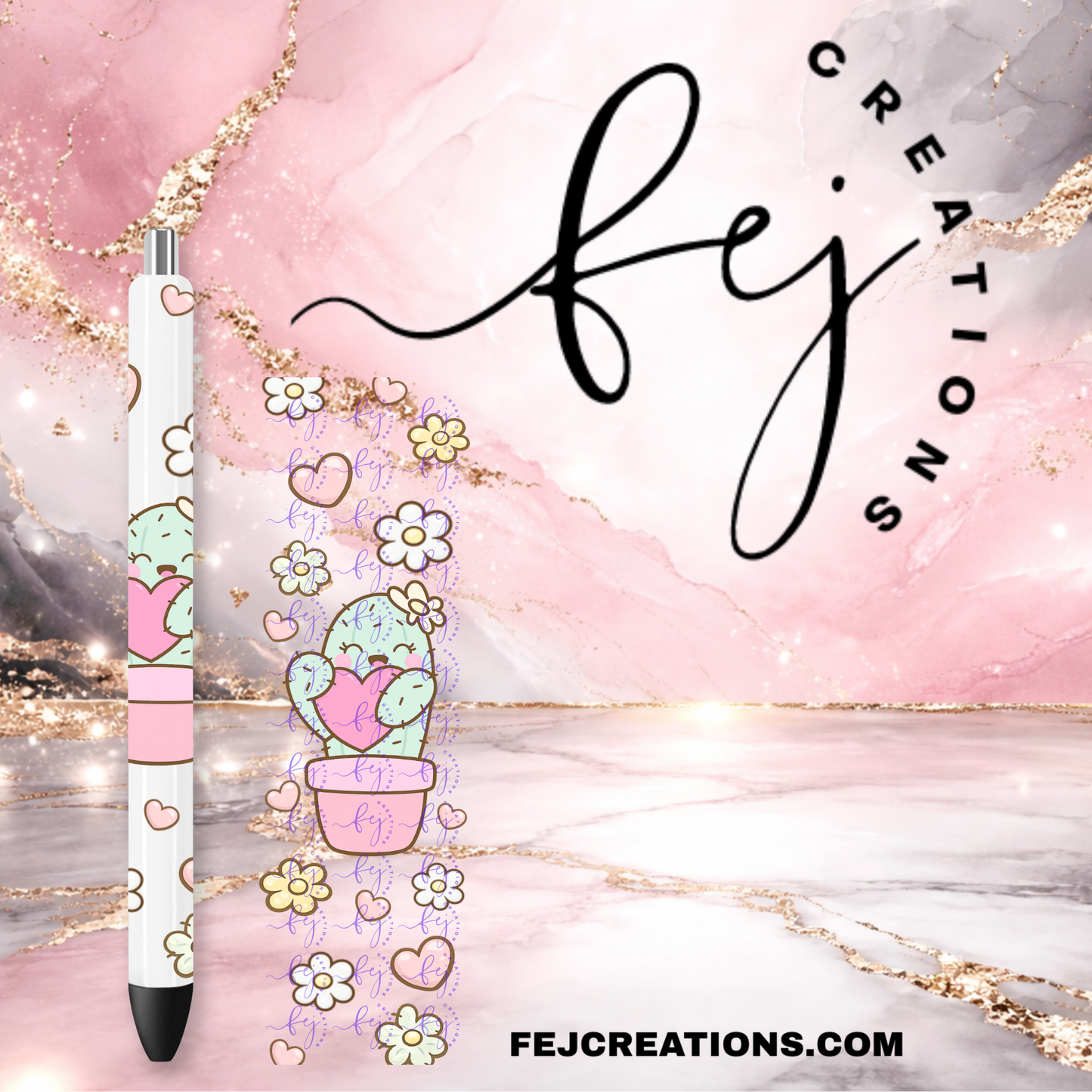 Blush Bloom Cactus Pen Wrap