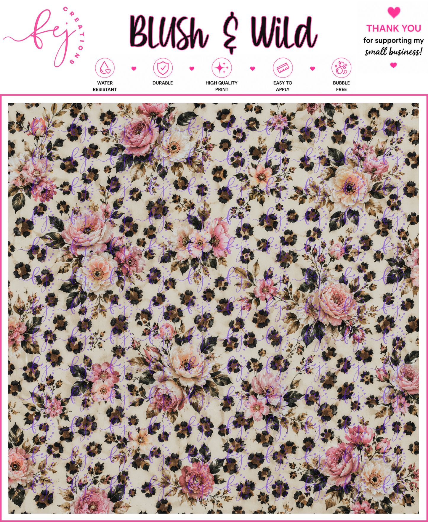 Blush & Wild Pattern Vinyl