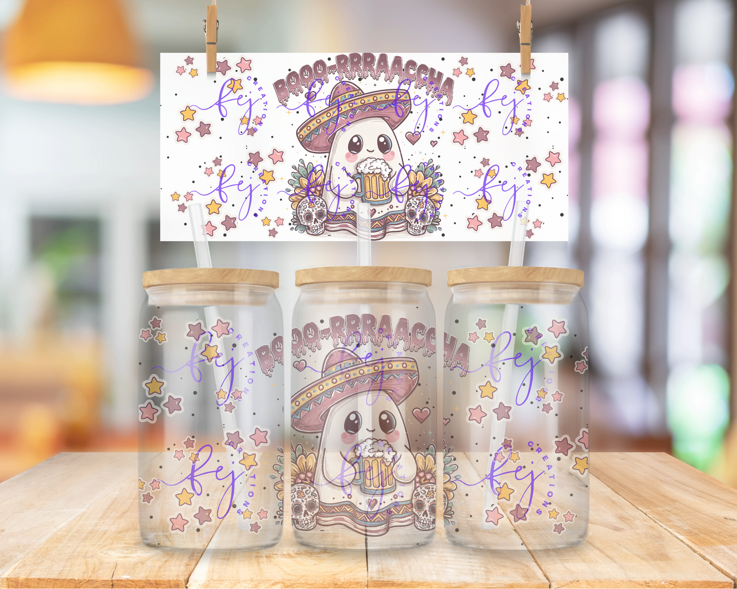 Boo-Rraaccha Fiesta 16oz UV DTF Cup Wrap