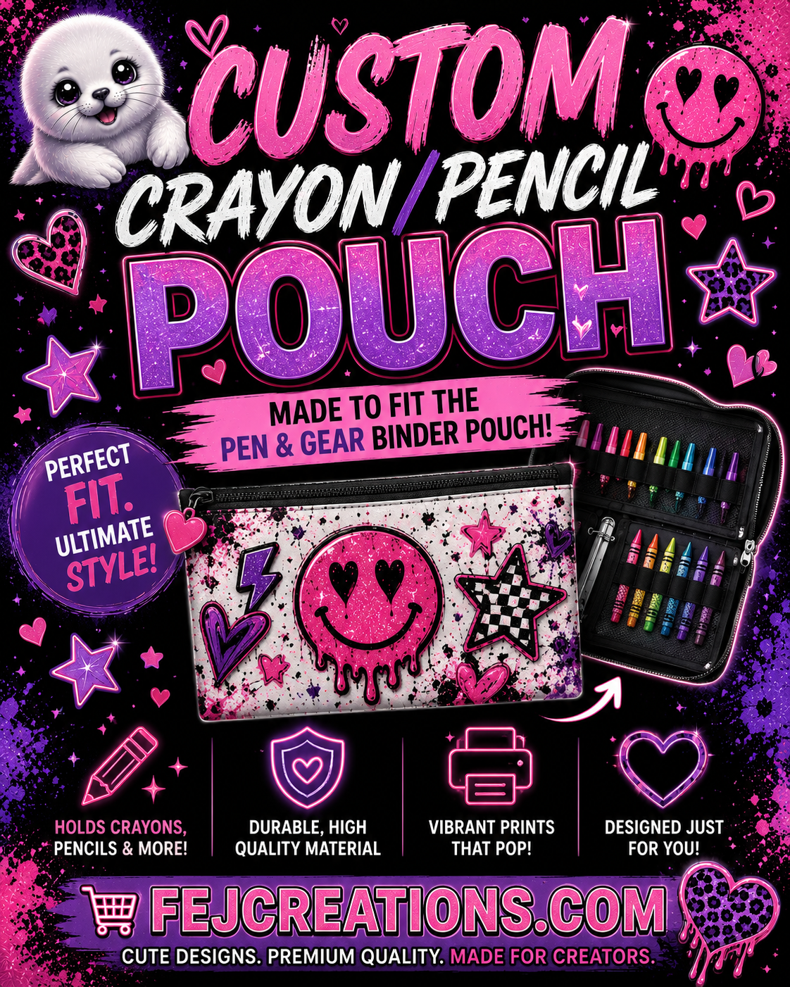 Custom Crayon/Pencil Pouch UV DTF Decal