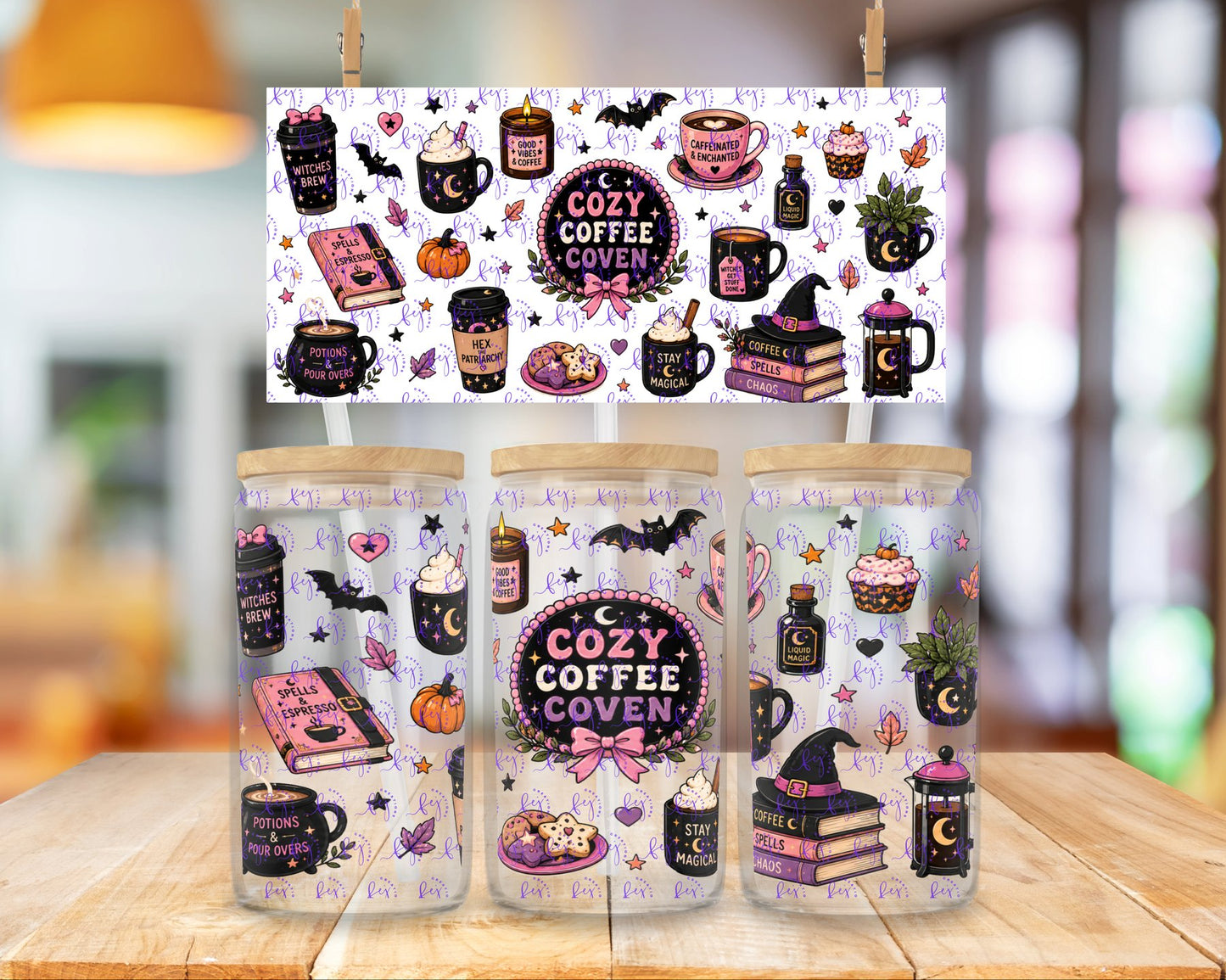 Cozzy Coffee Coven 16oz UV DTF Cup Wrap