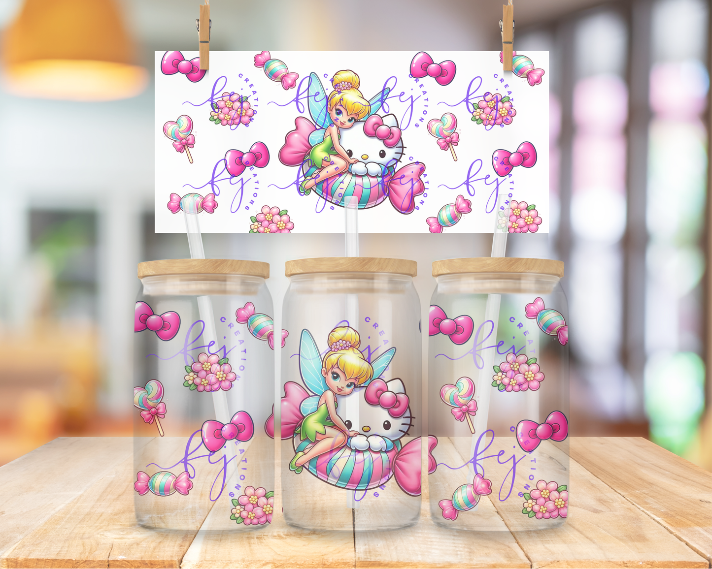 Fairy Kitty Candyland 16oz UV DTF Cup Wrap