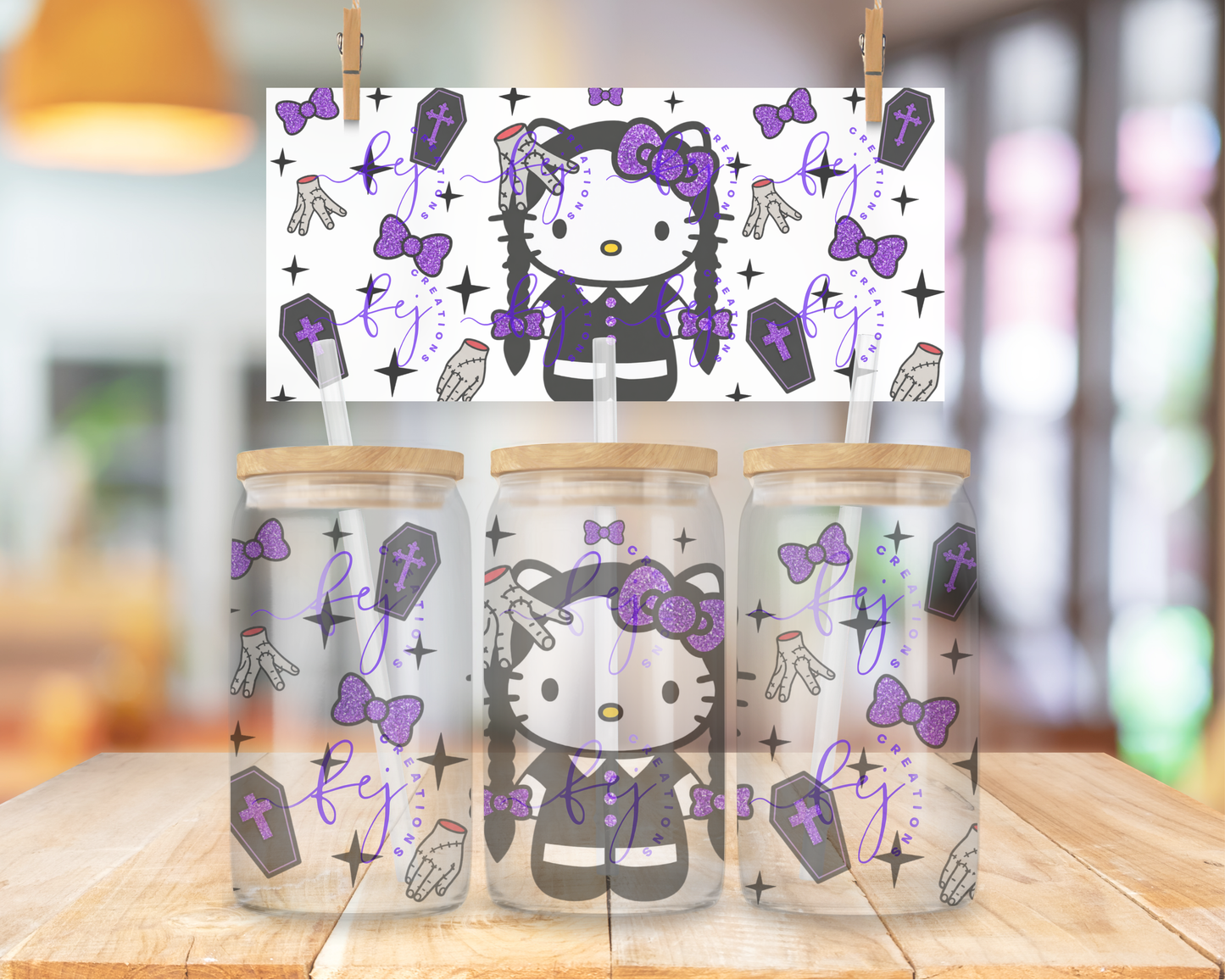 Kitty Wednesday 16oz UV DTF Cup Wrap