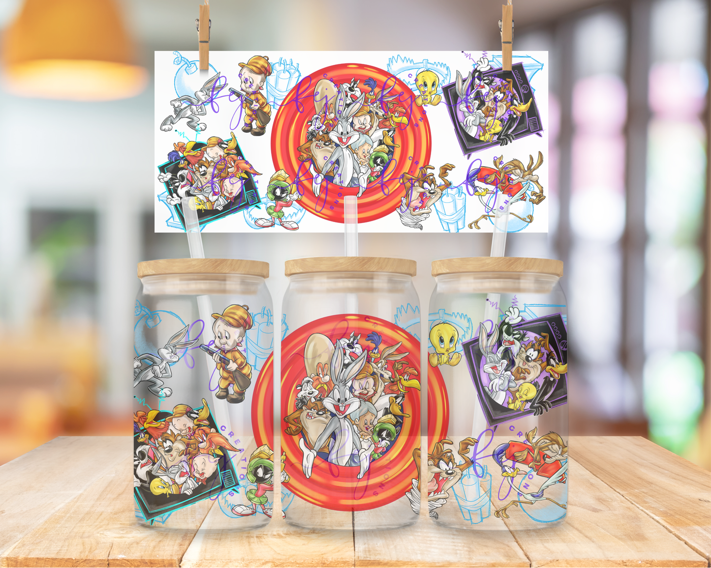 Looney Squad 16oz UV DTF Cup Wrap