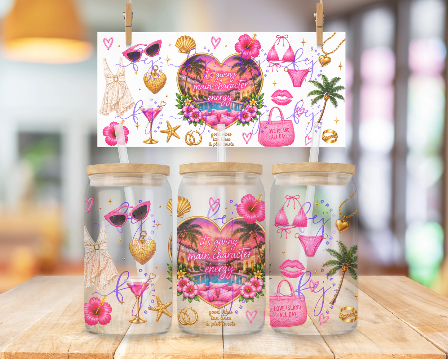 Love Island 16oz UV DTF Cup Wrap
