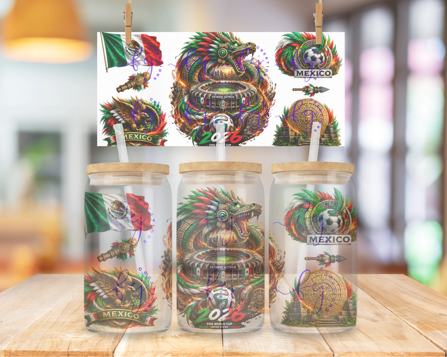 Mexico Rumbo al Mundial 2026 16oz UV DTF Cup Wrap