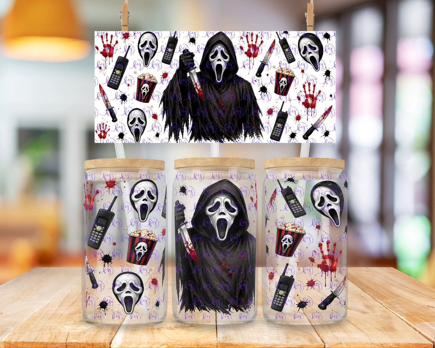 Midnight Caller 16oz UV DTF Cup Wrap
