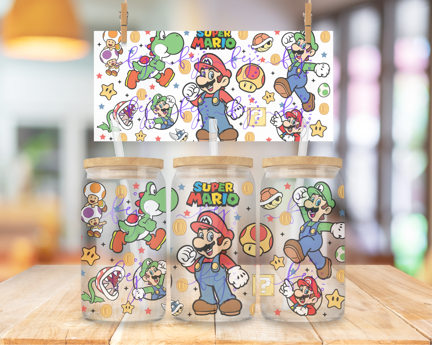 Senor Mario 16oz UV DTF Cup Wrap