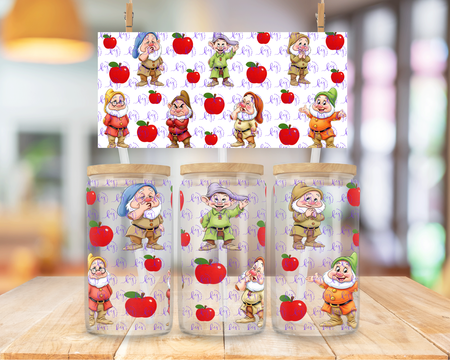 Seven Whimsical Miners 16oz UV DTF Cup Wrap