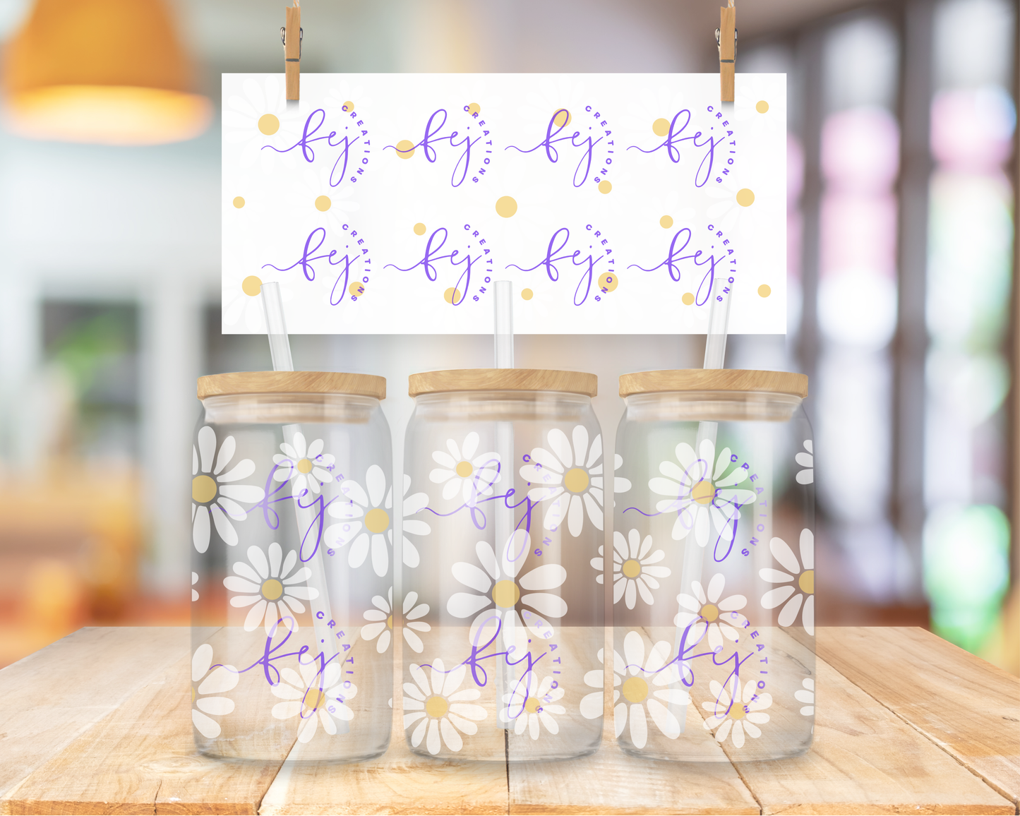 Simply Daisy 16oz UV DTF Cup Wrap