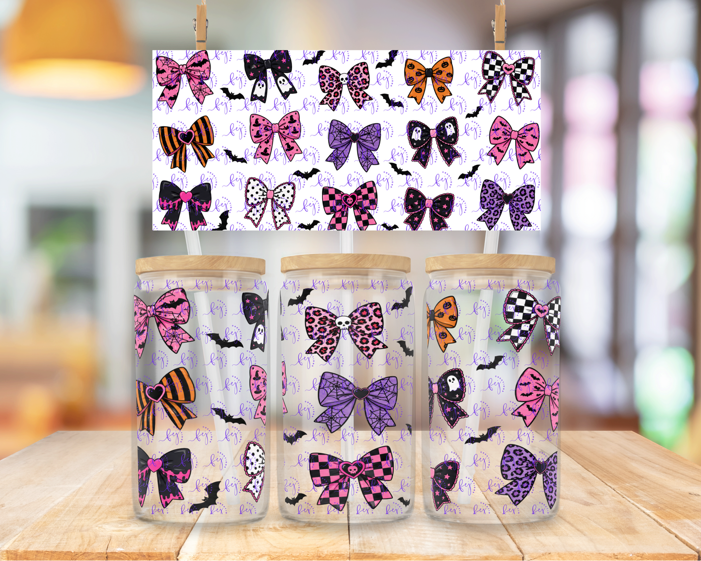 Spooky Bow Collection 16oz UV DTF Cup Wrap