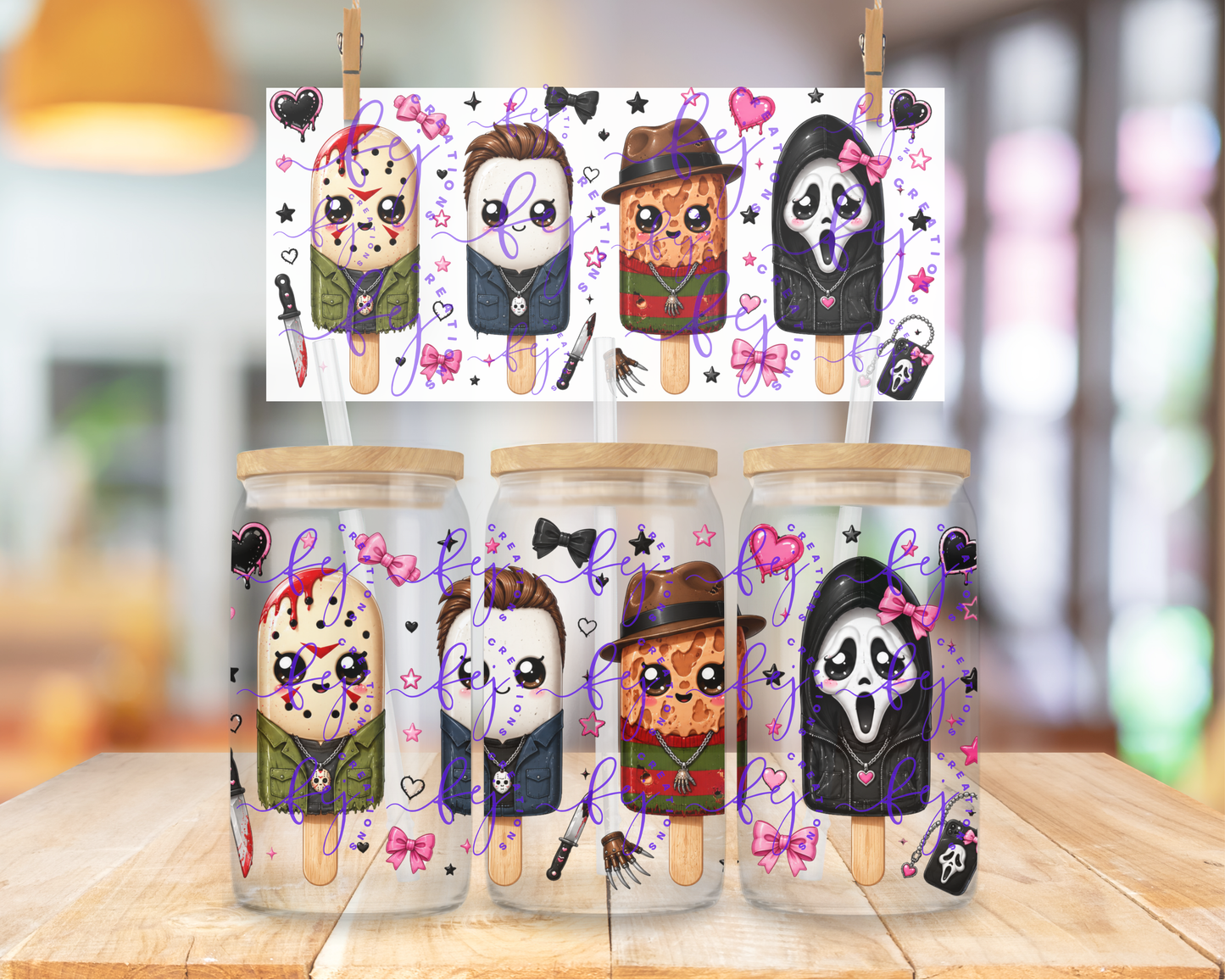 Spooky Popsicle Crew 16oz UV DTF Cup Wrap