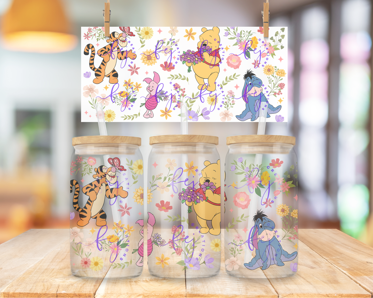 Spring Bear & Friends 16oz UV DTF Cup Wrap
