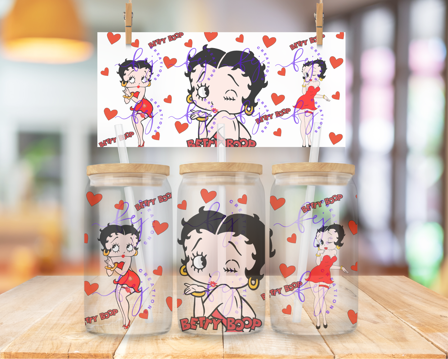 Sweetheart Betty 16oz UV DTF Cup Wrap