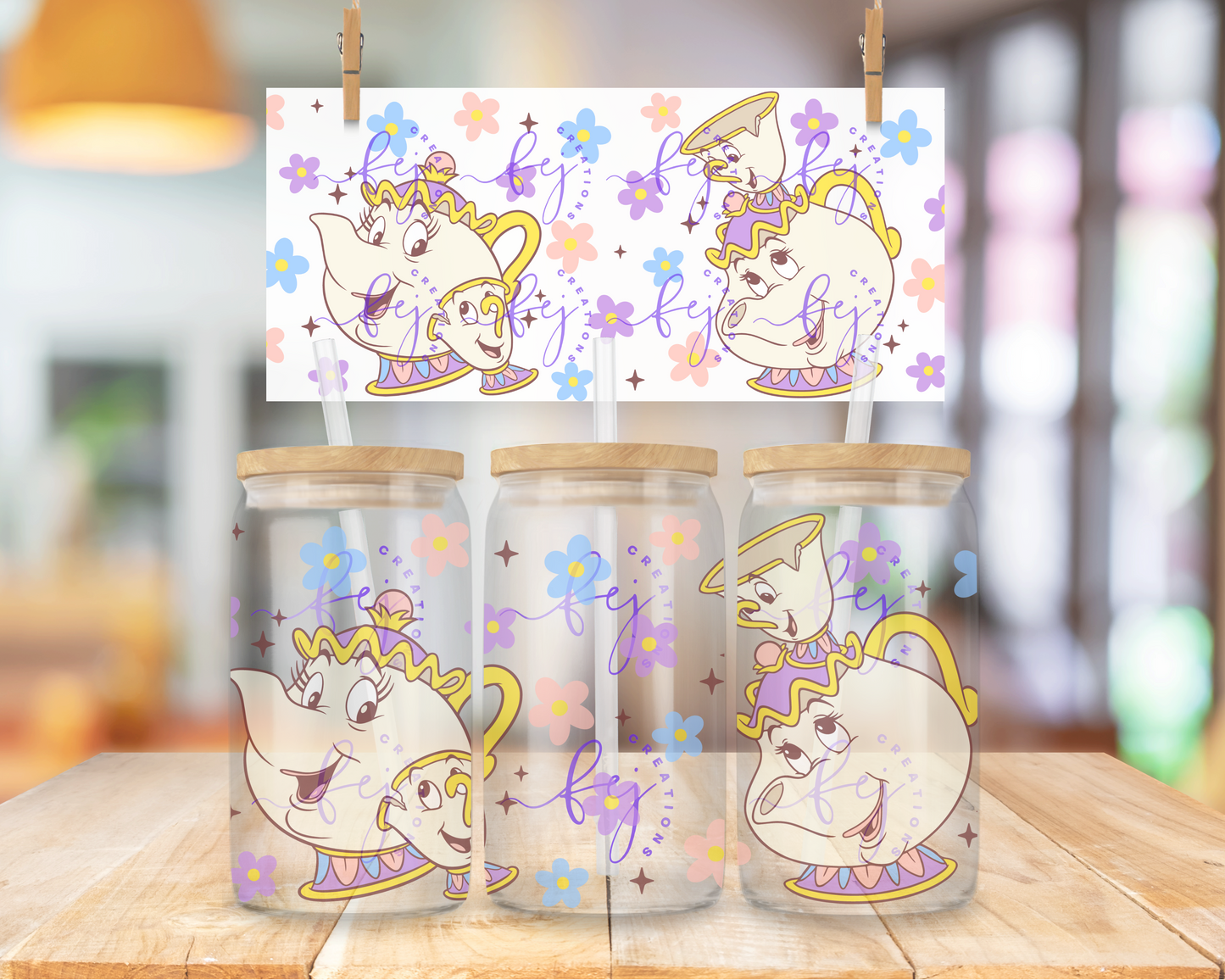 Tea Time Treasures 16oz UV DTF Cup Wrap
