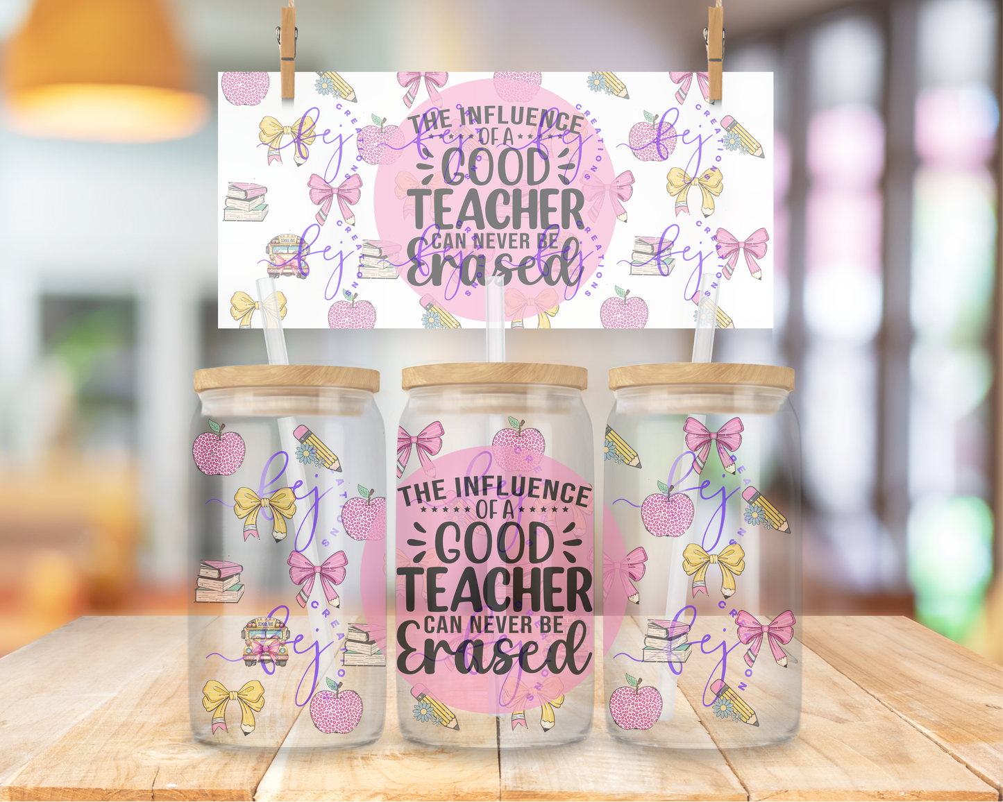The Influence of a Good Teacher 16oz UV DTF Cup Wrap