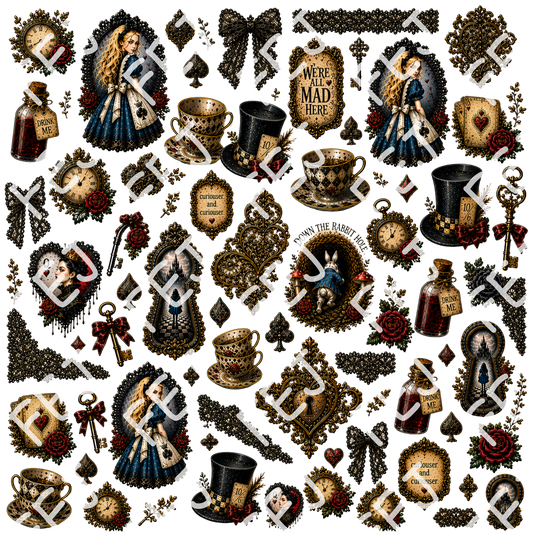 DARK ALICE UV DTF SHEET