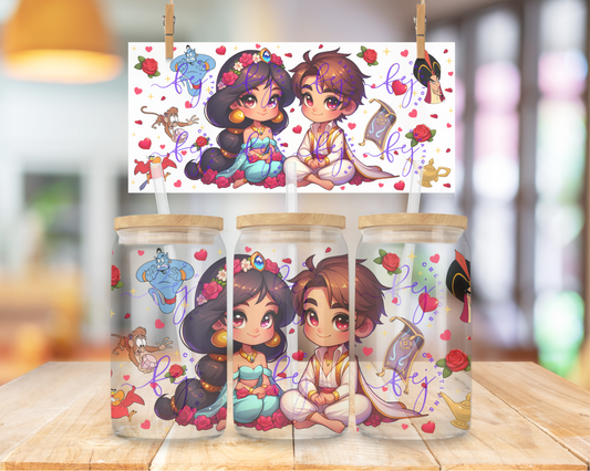 Arabian Cartoon Romance 16oz UV DTF Cup Wrap