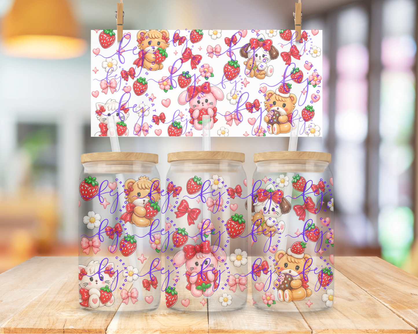 Berry Sweet Besties 16oz UV DTF Cup Wrap
