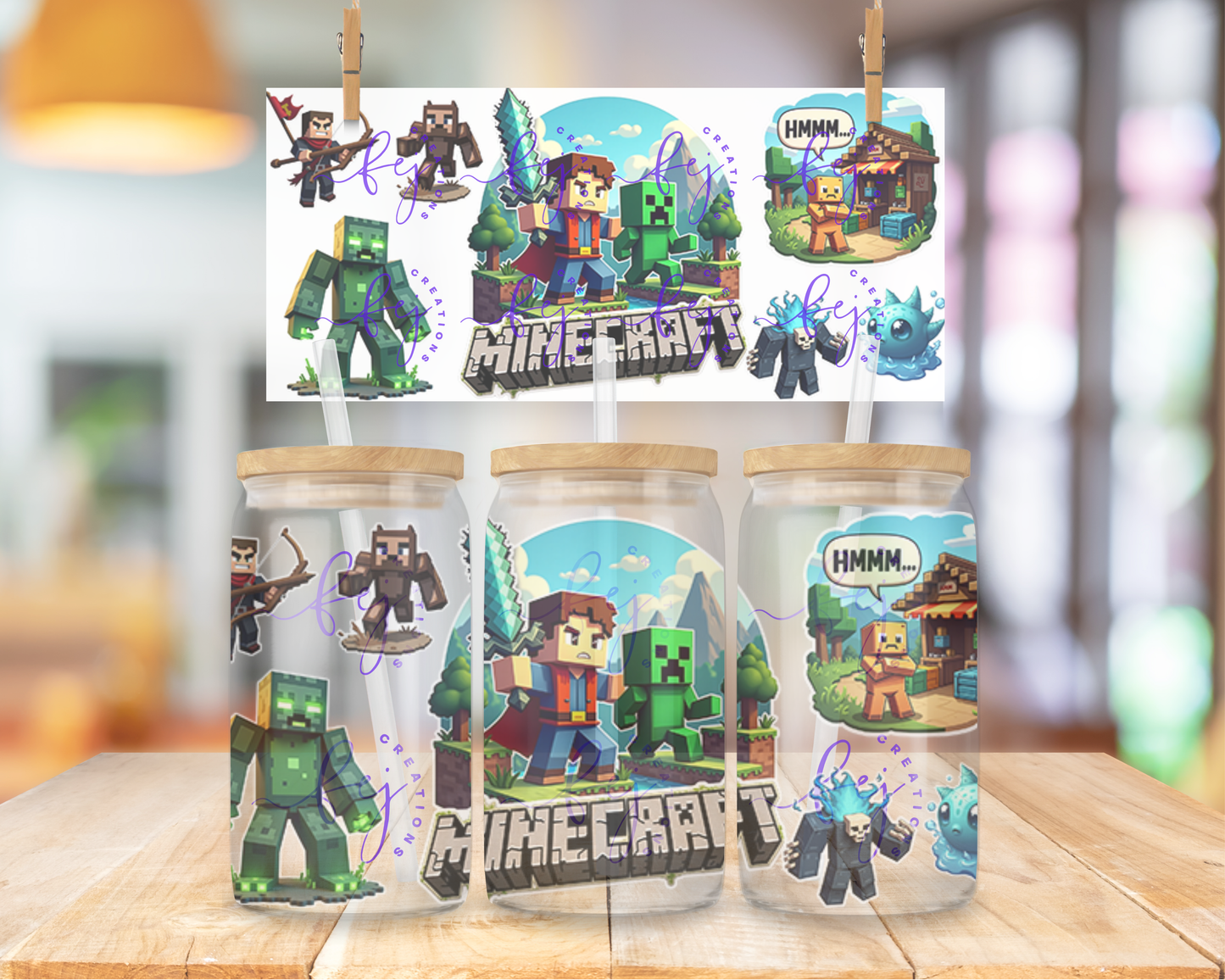 Block Craft Adventure 16oz UV DTF Cup Wrap