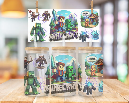 Block Craft Adventure 16oz UV DTF Cup Wrap