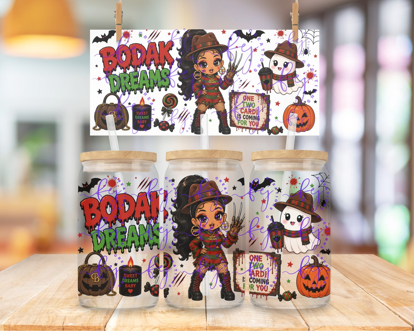Bodak Dreams 16oz UV DTF Cup Wrap