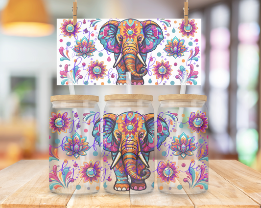 Boho Bliss Elephant 16oz UV DTF Cup Wrap