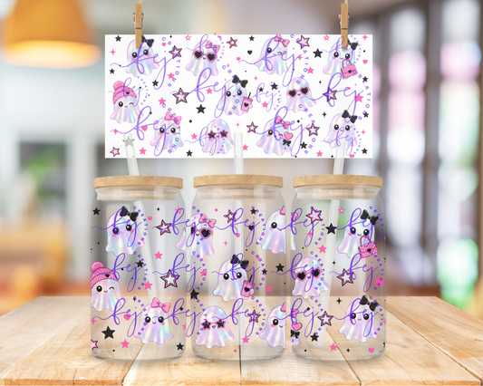 Boojie Ghost 16oz UV DTF Cup Wrap