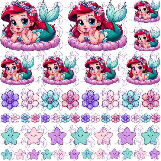 CHIBI MERMAID UV DTF SHEET