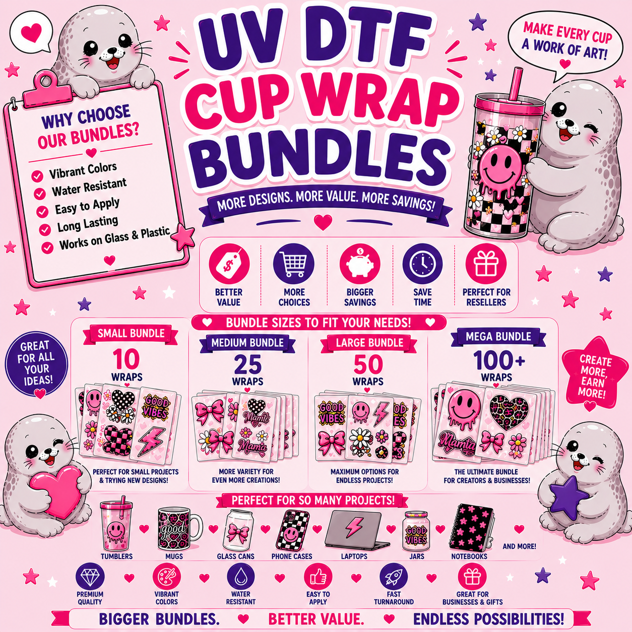 16oz UVDTF Cup Wrap Mystery Bundle