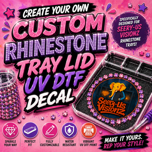 Custom Rhinestone Tray Lid UV DTF Decal