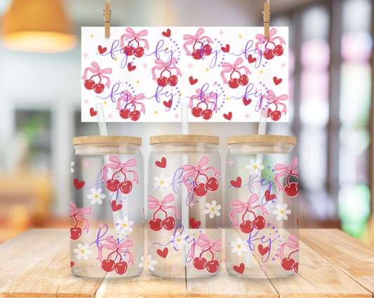 Cherry Coquette 16oz UV DTF Cup Wrap