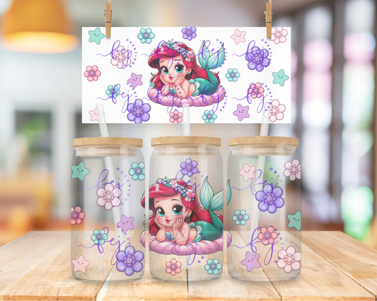 Chibi Mermaid 16oz UV DTF Cup Wrap