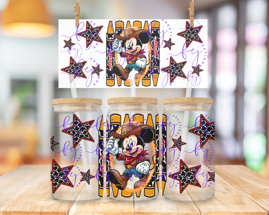 Cowboy Mouse Magic 16oz UV DTF Cup Wrap