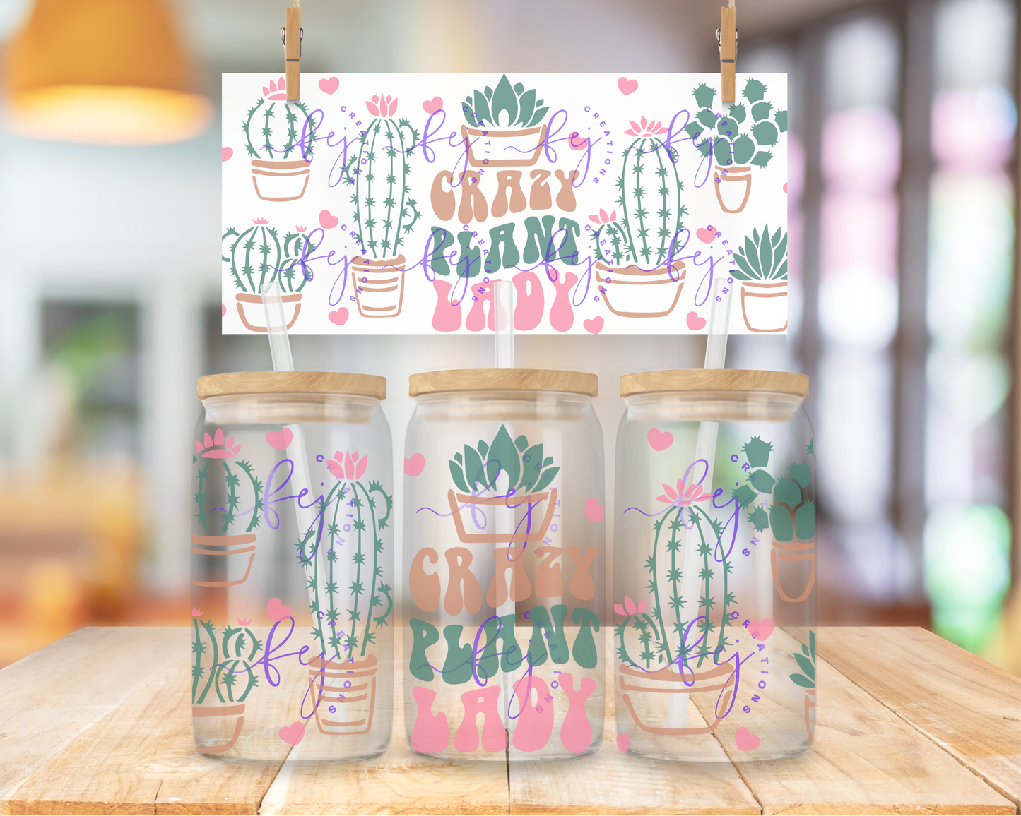 Crazy Plant Lady 16oz UV DTF Cup Wrap