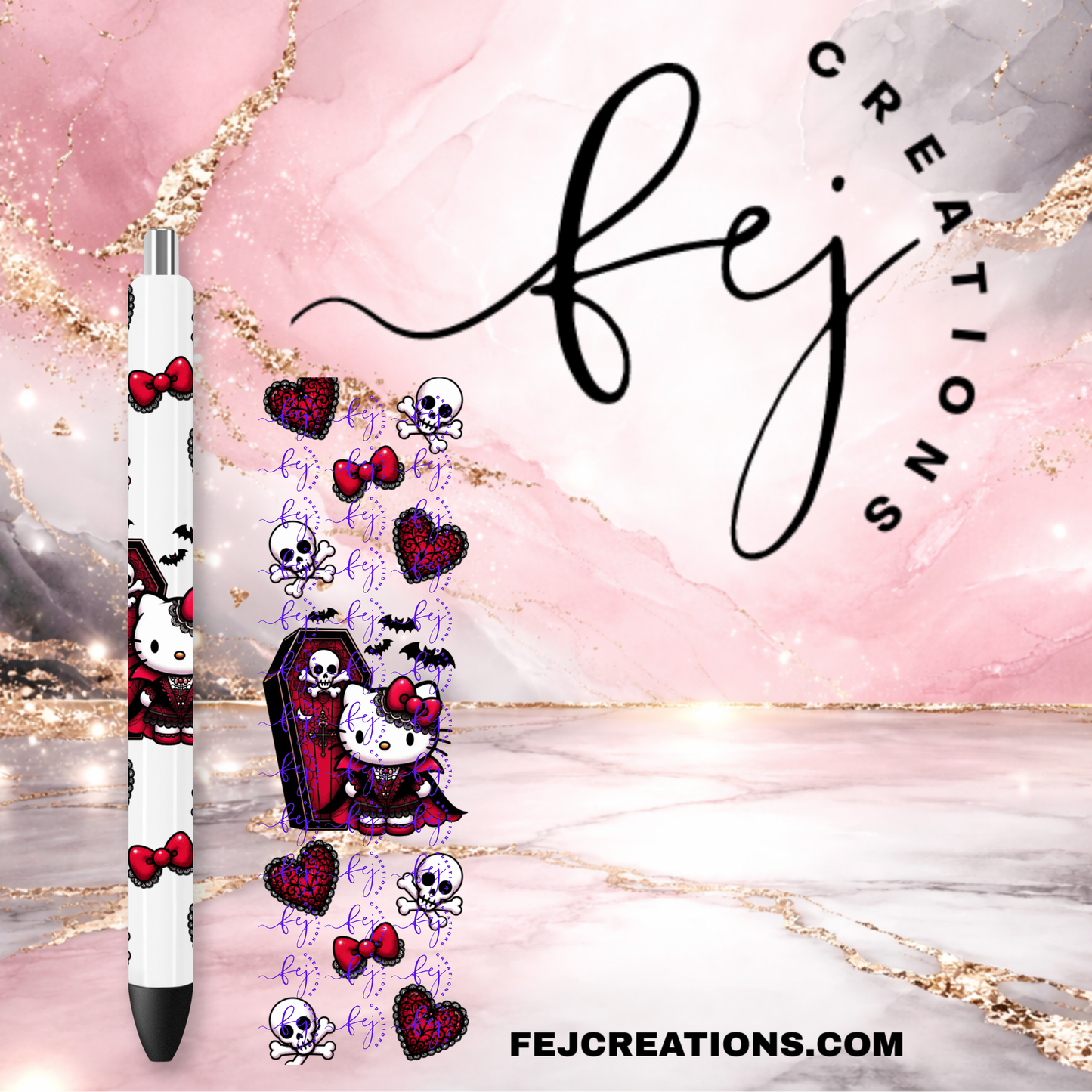 Crimson Coffin Kitty Pen Wrap