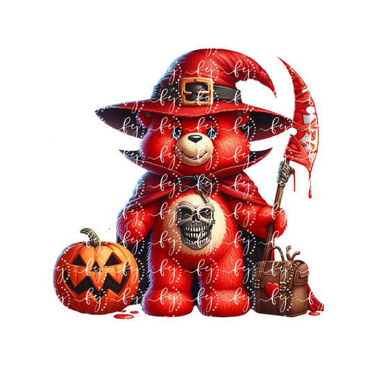 Crimson Reaper Bear UV DTF Decal
