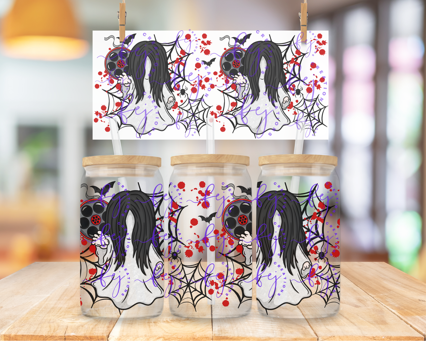 Cursed Well Ghost 16oz UV DTF Cup Wrap