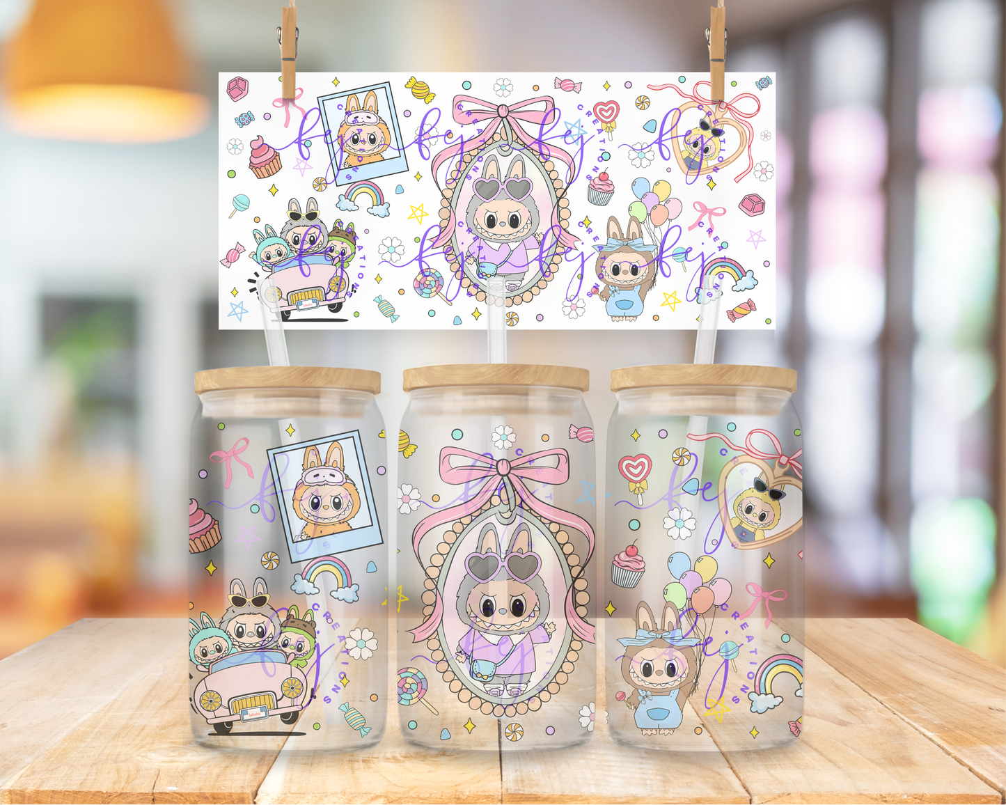 Cute Bubus 16oz UV DTF Cup Wrap