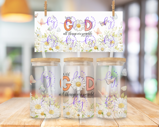 Daisy God 16oz UV DTF Cup Wrap