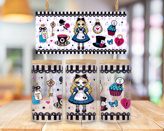 Dark Wonderland Tea Party 16oz UV DTF Cup Wrap
