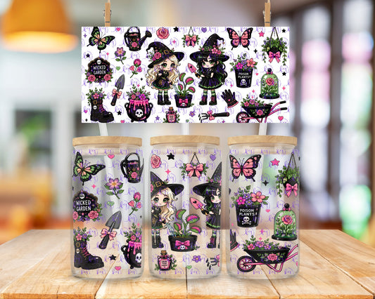 Enchanted Garden Witches 16oz UV DTF Cup Wrap