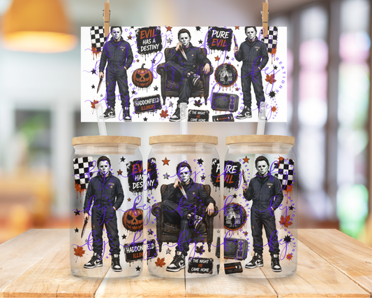 Evil Walks Again 16oz UV DTF Cup Wrap