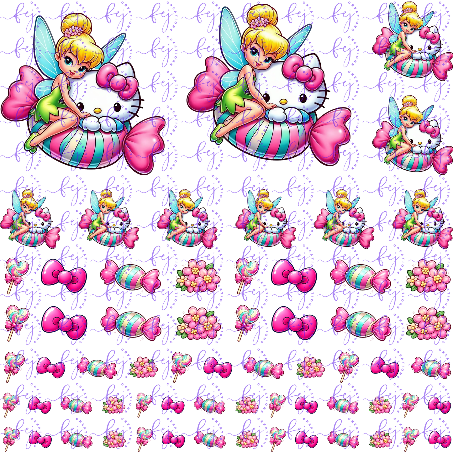 FAIRY KITTY CANDYLAND UV DTF SHEET