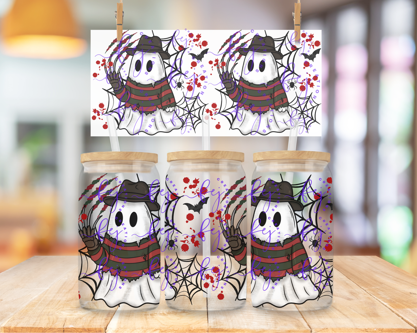 Fred Nightmare Ghost 16oz UV DTF Cup Wrap