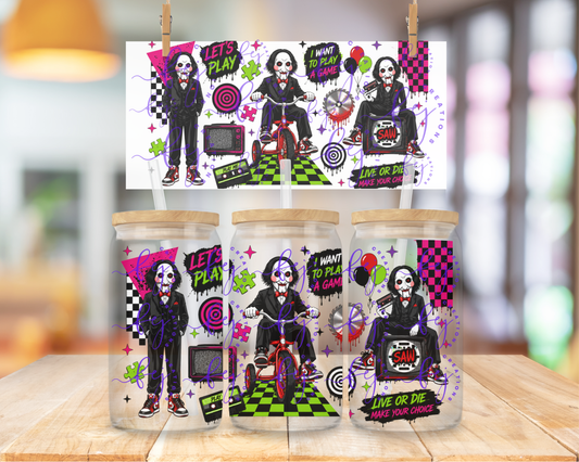 Game Over Glam 16oz UV DTF Cup Wrap