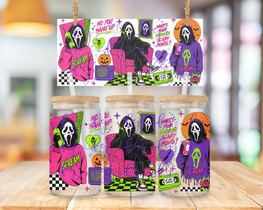 Ghostface Hotline 16oz UV DTF Cup Wrap
